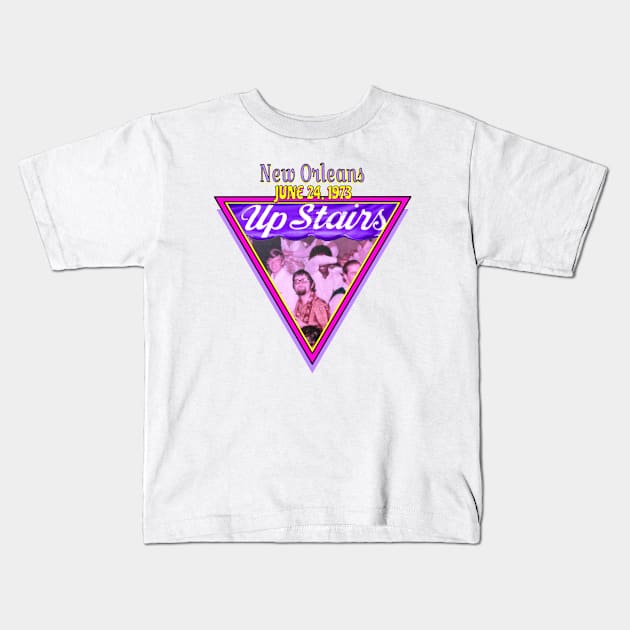 Up Stairs Lounge Kids T-Shirt by Retro-Matic